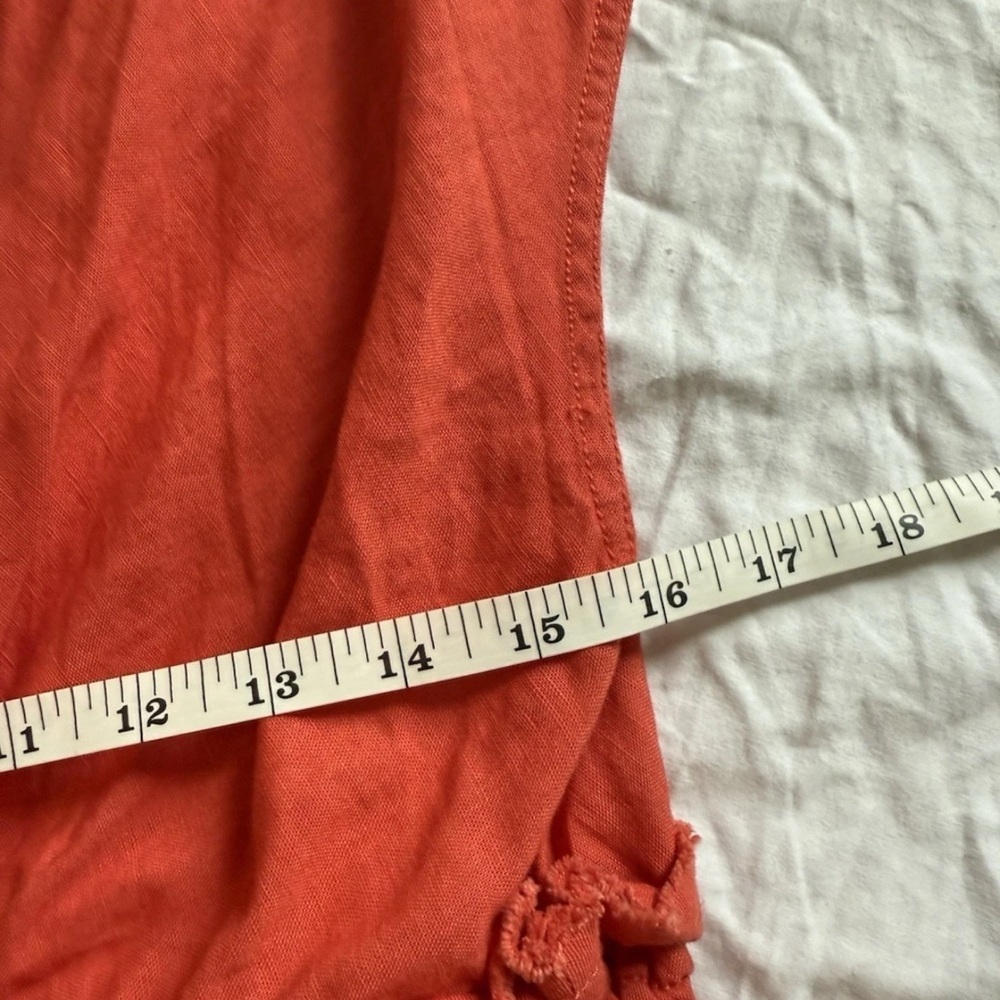 IRO “Billow” Red Ruffle Mini Dress Size 36 (US 4) Linen Blend V Neck Tiered - Picture 5 of 7